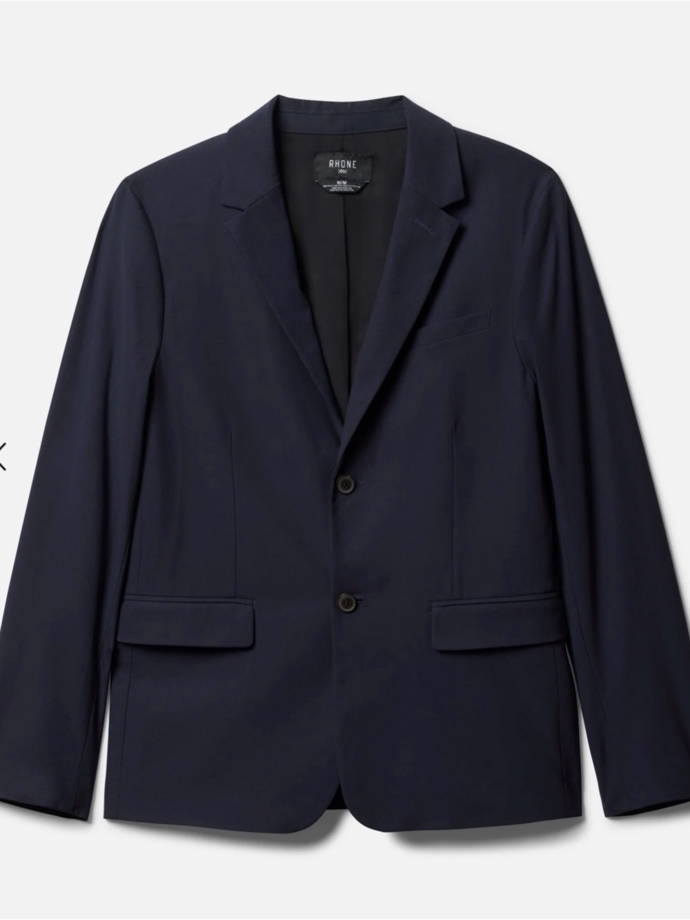 Rhone Commuter Blazer Men Small Classy Fit Navy Travel Sport Coat Zip Pocket NEW
